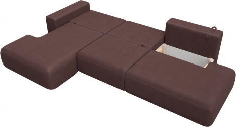 Диван угловой Лига-036 НПБ Модерн Лонг левый угол Лига Диванов (Замша) арт.127759L