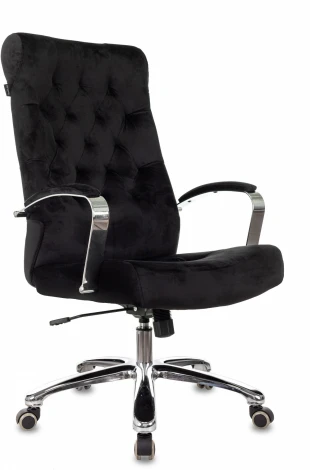 Кресло руководителя Бюрократ T-9928SL Fabric черный Italia Black крестов. металл хром