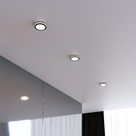 Встраиваемый светильник Elektrostandard Aster DSKR80 5W 3300K чёрный (LED, 220V, круглые)