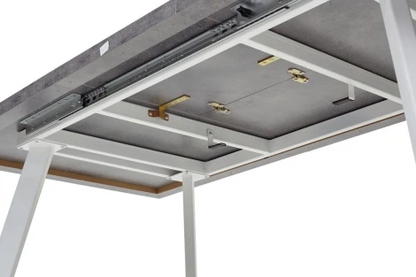 Обеденный стол M-City BRICK M 140 Бетон Портленд/ Белый