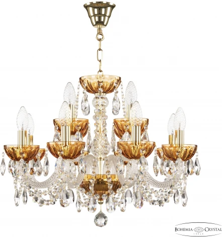 Подвесная люстра Bohemia 5402 5402/8+4/195 G Amber/M-1H