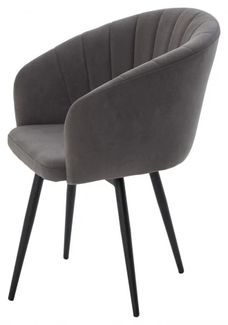 Стул МИШЕЛЬ 360 град. поворот. цвет B28 Темно-серый, велюр / черный каркас M-City 64749