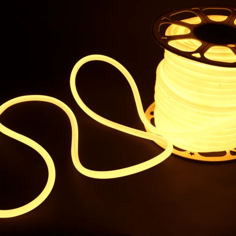 Светодиодная лента Elektrostandard LS 003 220V 9,6 IP67 Гибкий неон 9,6W 144Led 2835 круглый теплый белый, 50 м