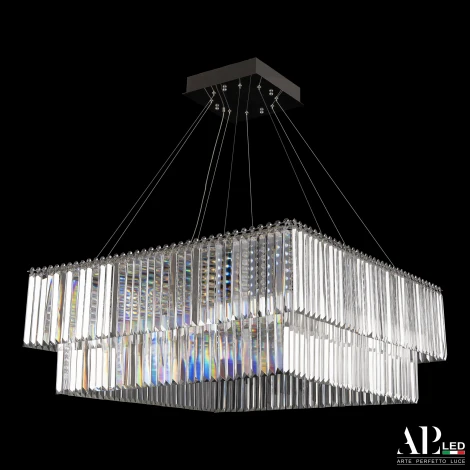 Подвесная люстра светодиодная APL LED Sicilia SH10.86.C.Ni.4000 (220V, хрусталь, на тросе)