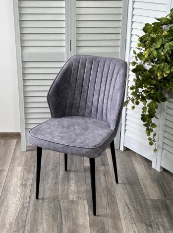 Стул SEATTLE-V Kashemir 974 Серо-голубой, велюр / черный каркас M-City 461MC05022