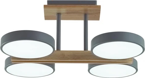 Потолочная люстра на штанге Lumion Plato 8031/72CL серый, дерево/металл, акрил LED 108W 3000-6000К 220V