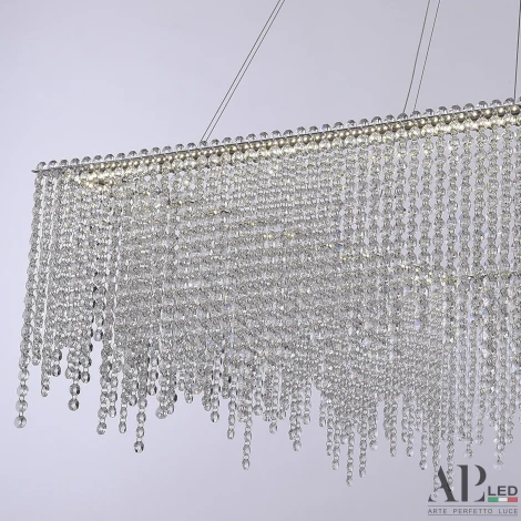 Подвесная люстра светодиодная APL LED Sicilia SH04.86.B.Ni.4000 (220V, хрусталь, на тросе)