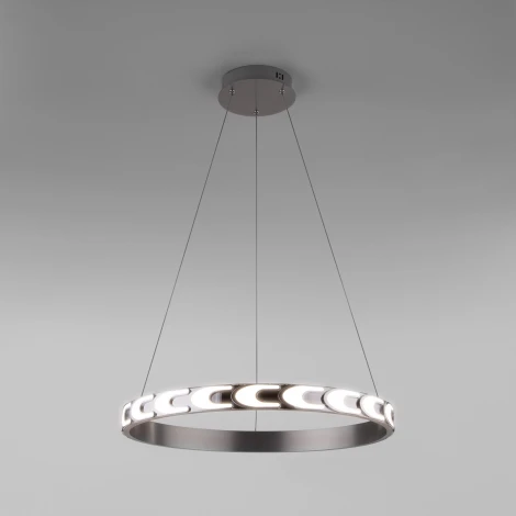 Подвесной светильник Eurosvet Chain 90164/1 сатин-никель (регулировка яркости, LED, 220V, пульт управления, на тросе, кольцо)