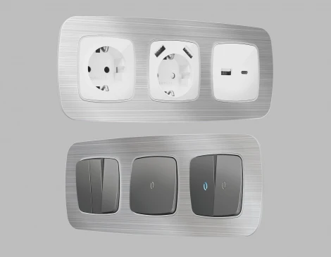 Рамка Ambrella Volt OMEGA Radian (Серебро Металл шлифованный) 3-ая OF580103