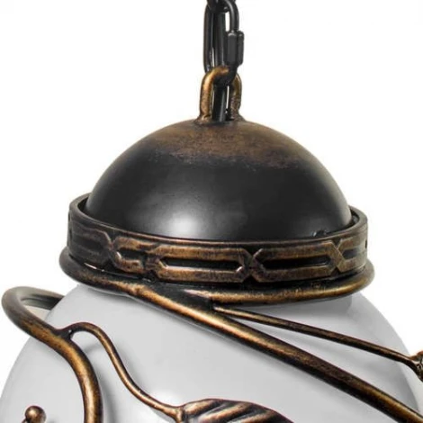 Уличный светильник подвесной Кузнечное дело Галактика 40-002-ЧЗ (220V, ковка, на цепи, шар, листья, под старину, IP54)