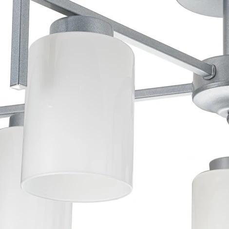 Потолочная люстра на штанге Escada Style 1142/5P Silver 5х60Вт E27, металл/стекло, серебро (220V)