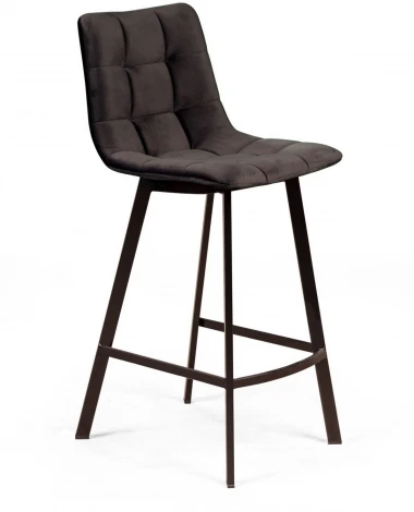 Стул полубарный UNO, бархат антрацит 14 / чёрный профиль Top Concept UNO 74979