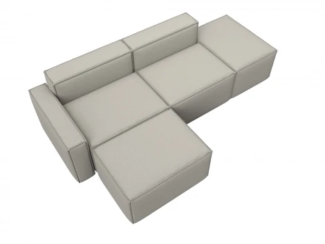 Диван угловой модульный Лига-063 угол левый (ДСП/Пластик/Рогожка/Бежевый) Лига Диванов 129783L