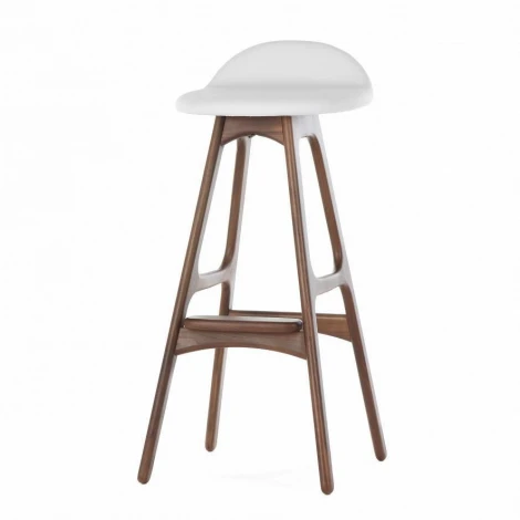 Барный стул Buch 3 Белый кожа