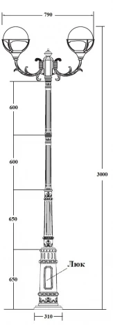 Наземный фонарь Oasis Light GENOVA 88110A/16/E7 Bl (220V, фонарь, шар, IP44)