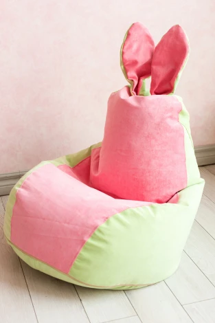 Кресло мешок Dreambag Зайчик Салатово-Розовый (Классический) 19188