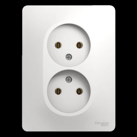 Розетка встраиваемая двойная без заземления (белый) Systeme Electric Glossa GSL000120
