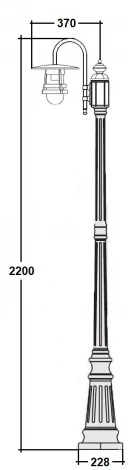 Наземный фонарь IP44 Oasis Light TOKIO 2 68909 10 down Bl (220V, фонарь)