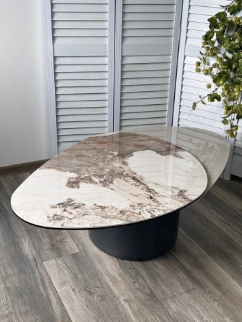 Стол кофейный NIKLAS PANDORA  керамика на стекле и окрашенный МДФ/ темно-серый МДФ каркас ®DISAUR (арт.626M05804)