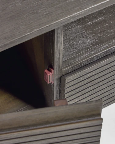 Тумба под телевизор La Forma (ex Julia Grup) Indiann (Черный,Серый/ Шпон,МДФ,Дерево,Акация)