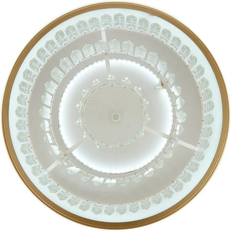 Потолочная люстра на штанге Natali Kovaltseva Crystal LED LAMPS 81115/3C с пультом ДУ, моб. приложением 140W, золото, LED