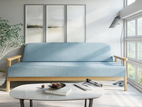 Диван Arsko прямой Флори Б береза рогожка голубая