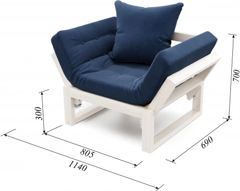 Кресло Arsko Амбер беленый дуб синий велюр