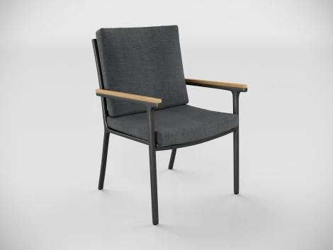 Обеденная группа Gardenini Premium Bella (Алюминий,Ткань,Тик/Темно-серый,Светлое дерево) арт.DPBLL.010822.C5