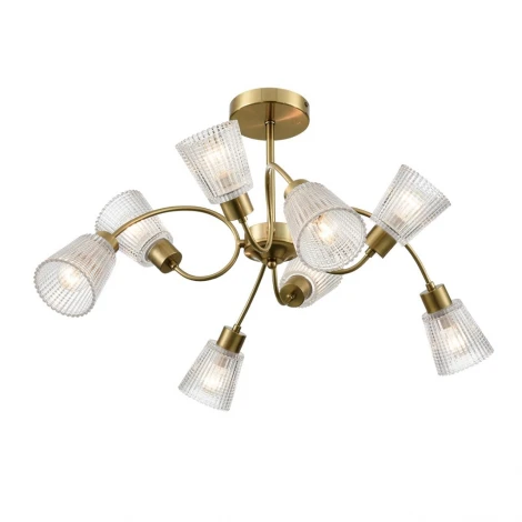 Потолочная люстра на штанге Lumion Imana 8154/8C медный/прозрачный, металл/стекло Е14 8*40W 220V