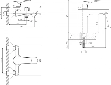 Душевой комплект 1 Orange Pro M44-311cr