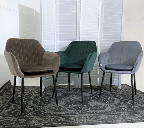 Стул ALABAMA BLUVEL-14 GREY, велюр / черный каркас М-City