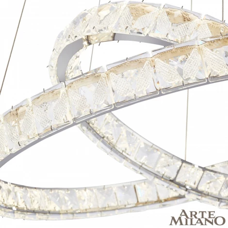 Подвесной светильник Arte Milano Venezia 311311/D800-D600 NI (регулировка яркости, LED, 220V, хрусталь, пульт управления, на тросе)