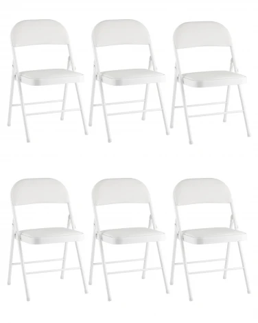 Стул складной GJ-22 белый иск.кожа 6 шт. Stool Group УТ000043173