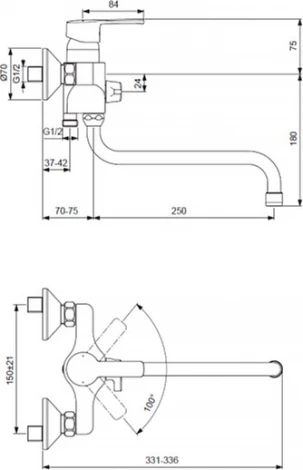 Смеситель Vidima Уно BA239AA универсальный