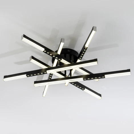 Потолочная люстра светодиодная на штанге с пультом с регулировкой цветовой температуры LED4U L5116-6 BK
