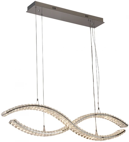 Подвесной светильник большой Newport 8240 8242/110 chrome (LED, 220V, хрусталь, на тросе)