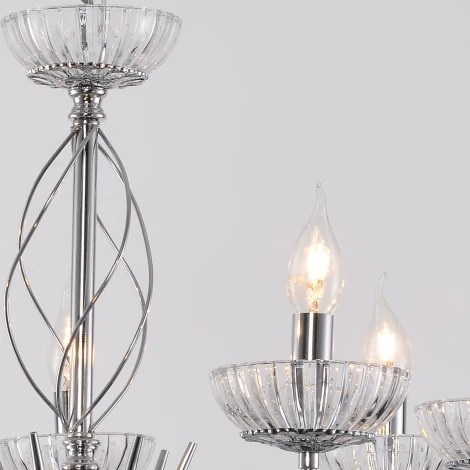 Подвесная люстра Reluce 04202-0.4-07 CR (220V, подвески, на цепи, подсвечник, свеча)
