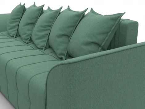 Диван угловой Лига-113 угол левый (ДСП,Рогожка/Зеленый) Лига Диванов 136706L