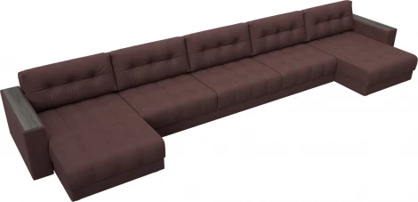 Диван П-образный с декором Лига-049 НПБ Мегалонг Лига Диванов (Замша) арт.128545