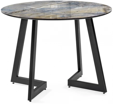 Стеклянный стол Woodville Алингсос 100(140)х100х76 магеллан / черный 532385