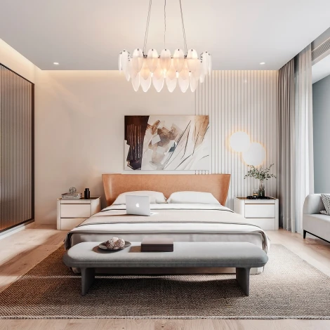 Подвесная люстра Arte Milano AM-4653 4653.L750.H240.E14.12 Ni (220V, на тросе, перо)