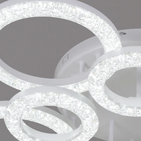 Потолочная люстра светодиодная на штанге с пультом с регулировкой цветовой температуры, яркости и с ночным режимом Reluce 87120-0.3-5+5C WH