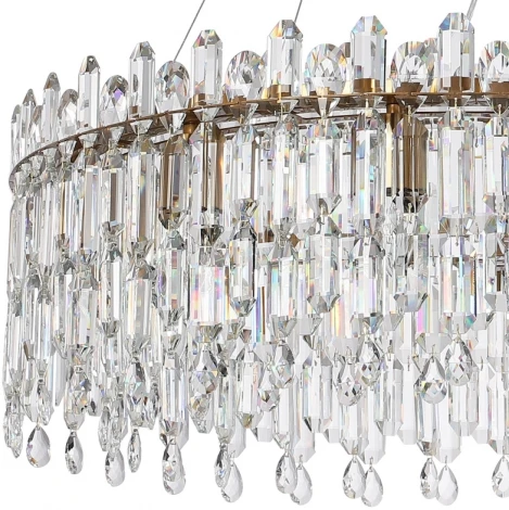 Подвесная люстра большая Legacy 2158/05/12P Stilfort (220V, хрусталь, подвески, на тросе, круглые)