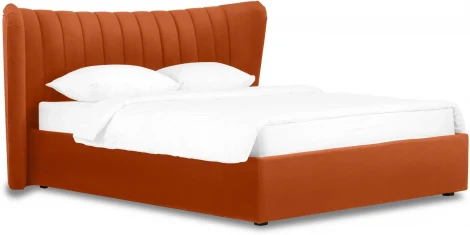 Кровать Queen Agata Lux ОГОГО (арт.636845), (Ткань/Оранжевый)