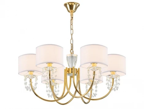Подвесная люстра с хрустальными подвесками Newport 4360 4366/C new gold (220V)