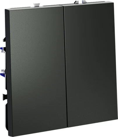 Выключатель с самовозвратом двухклавишный (титан) Voltum S70 VLS020606