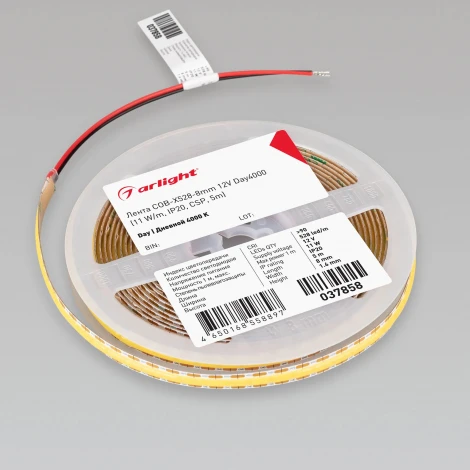 Светодиодная лента COB-X528-8mm 12V Day4000 (11 W/m, IP20, CSP, 5m) (Arlight, -) 037858