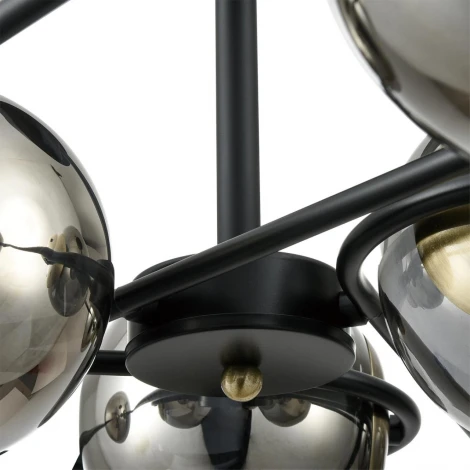 Потолочная люстра на штанге Lumion Camilie 8060/6C черный/дымчатый металл/стекло E27 6*60W 220V