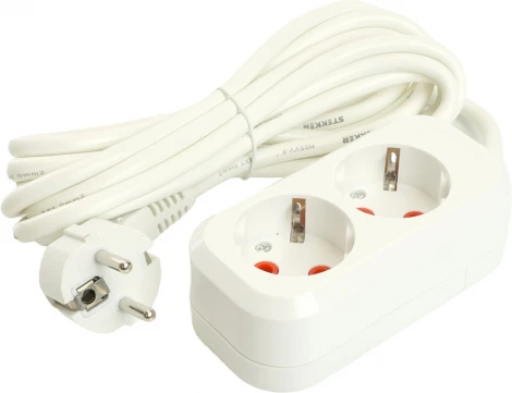 Удлинитель 2-х местный 2 метра с заземлением Stekker Home 49339