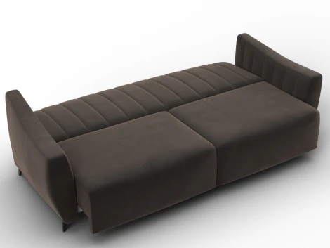 Диван-книжка Лига-095 НПБ (ДВП,ДСП,ЛДСП,Брус,Фанера,ЛДВП/Металл/Велюр/Коричневый) Лига Диванов 132535